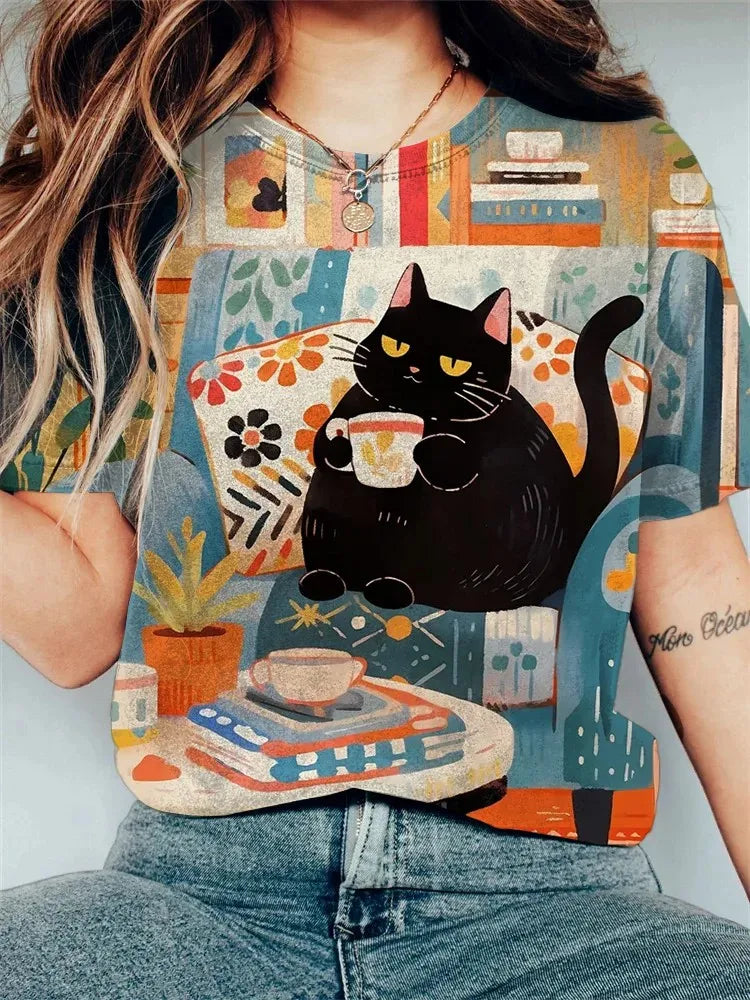 Women's Casual 3D Animal Tee