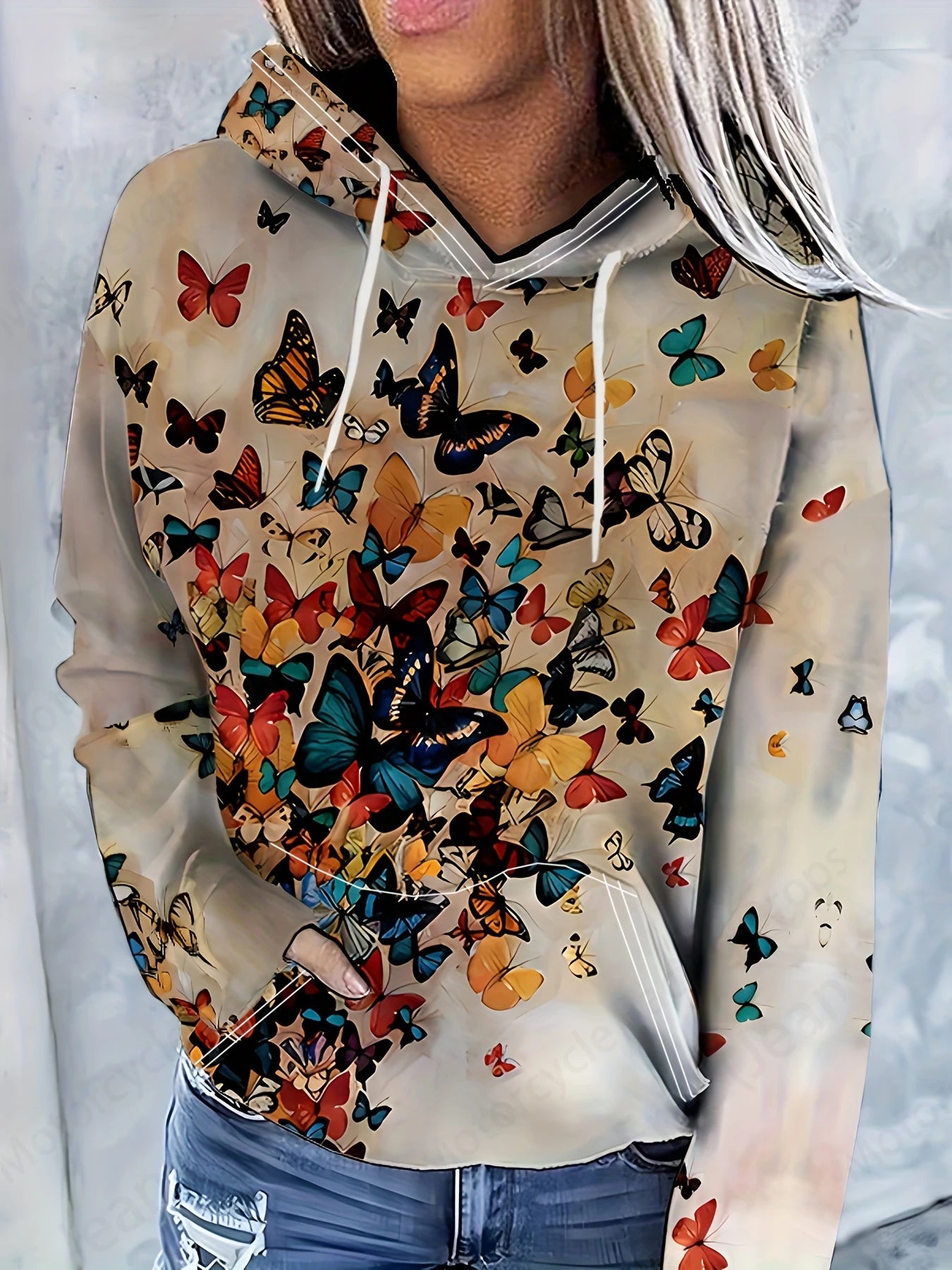 Women’s 3D Floral Butterfly Hoodie