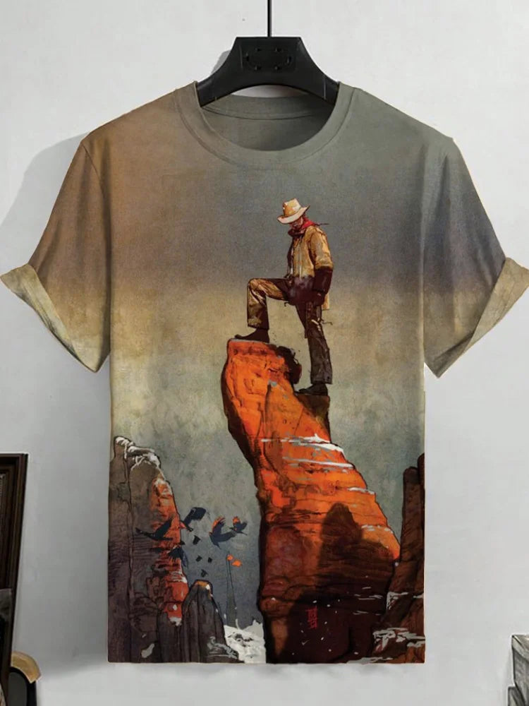 Men’s Japanese Ukiyo-e 3D Print T-Shirt