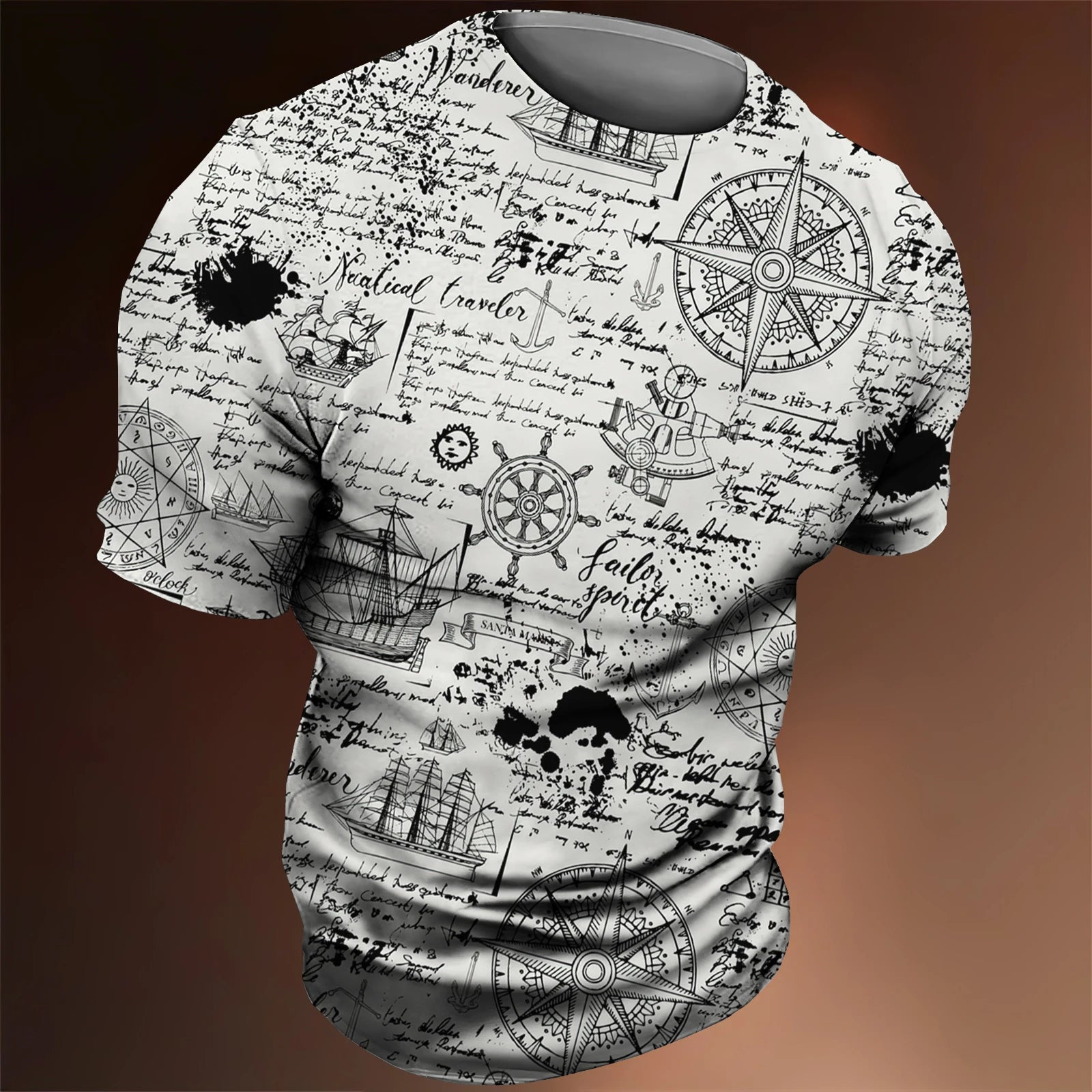 Men’s 3D Nautical Compass T-Shirt