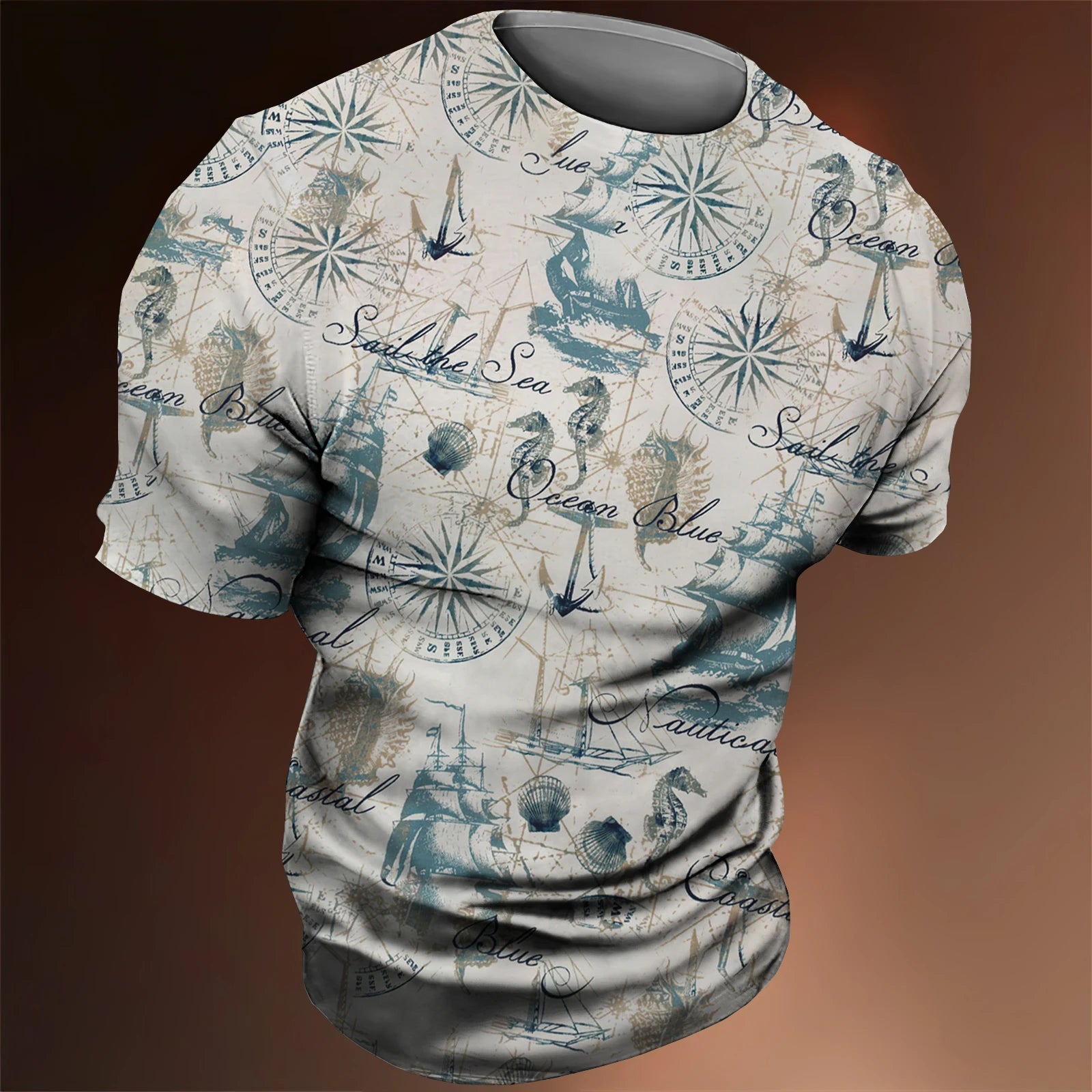 Men’s 3D Nautical Compass T-Shirt