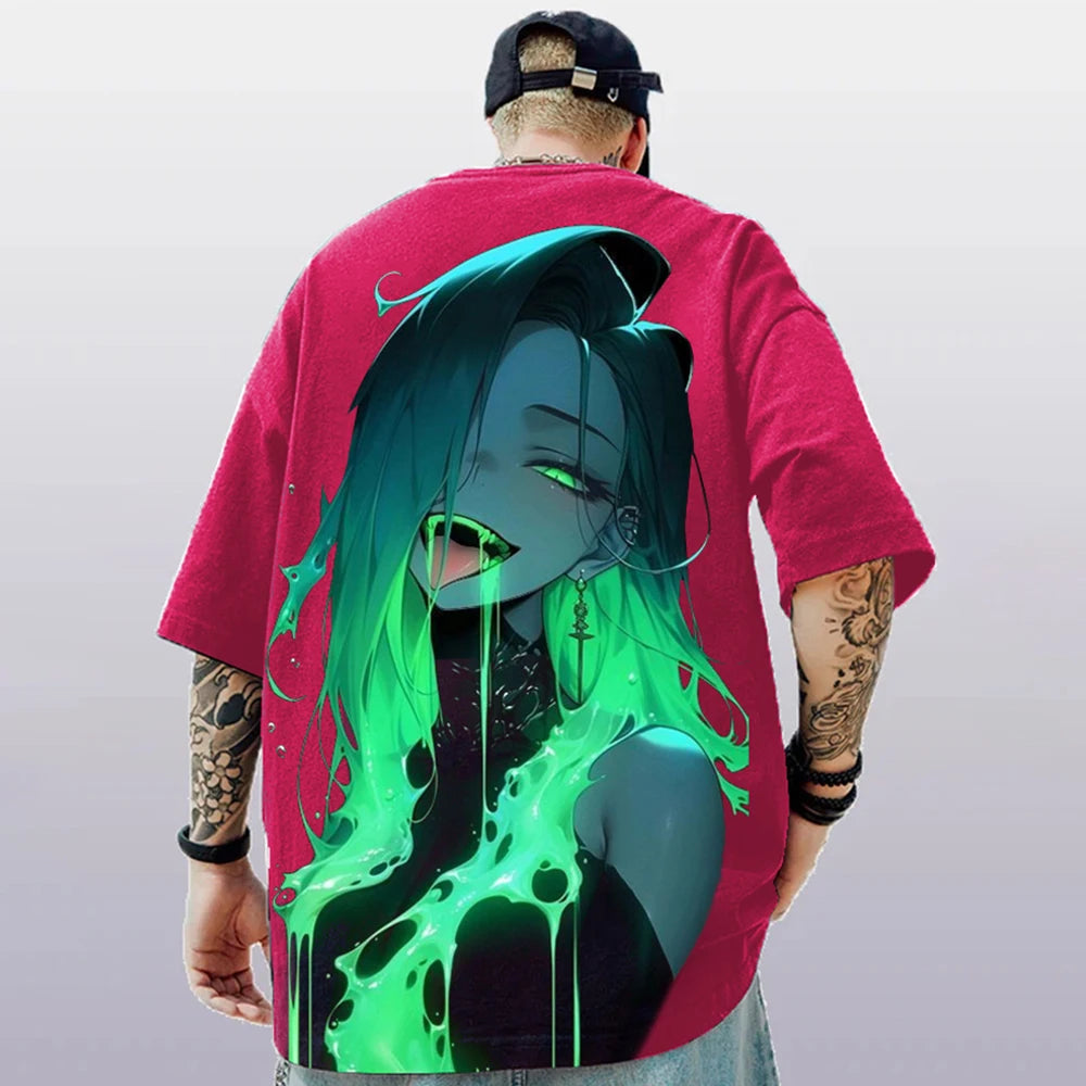 Men’s 3D Anime Print T-Shirt