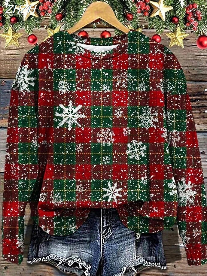 Women’s Christmas Snowflake Sweatshirt 2025