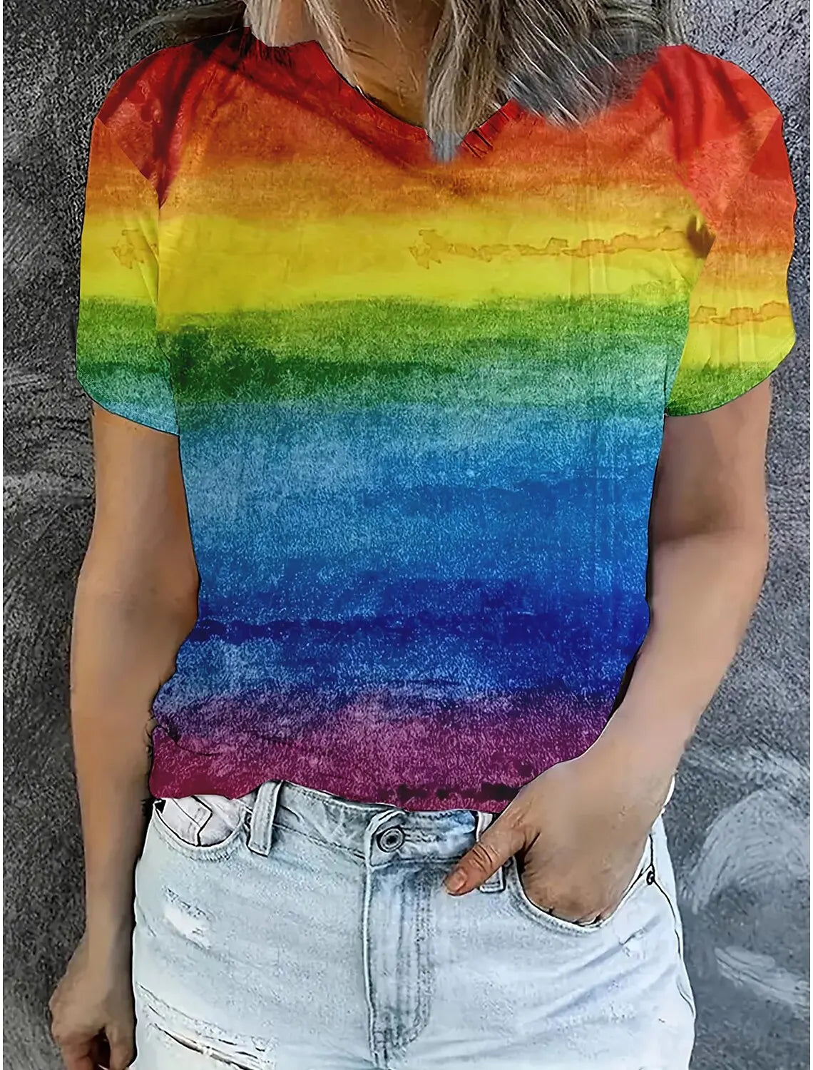 Women’s 3D Geometric Tie-Dye T-Shirt