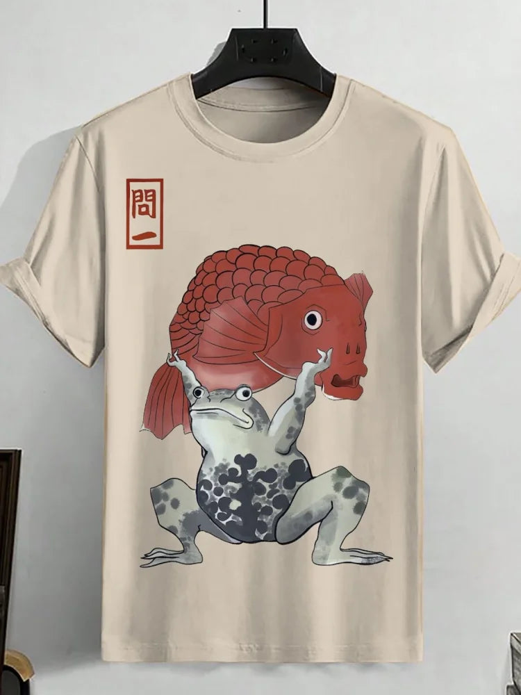 Men’s Japanese Ukiyo-e 3D Print T-Shirt