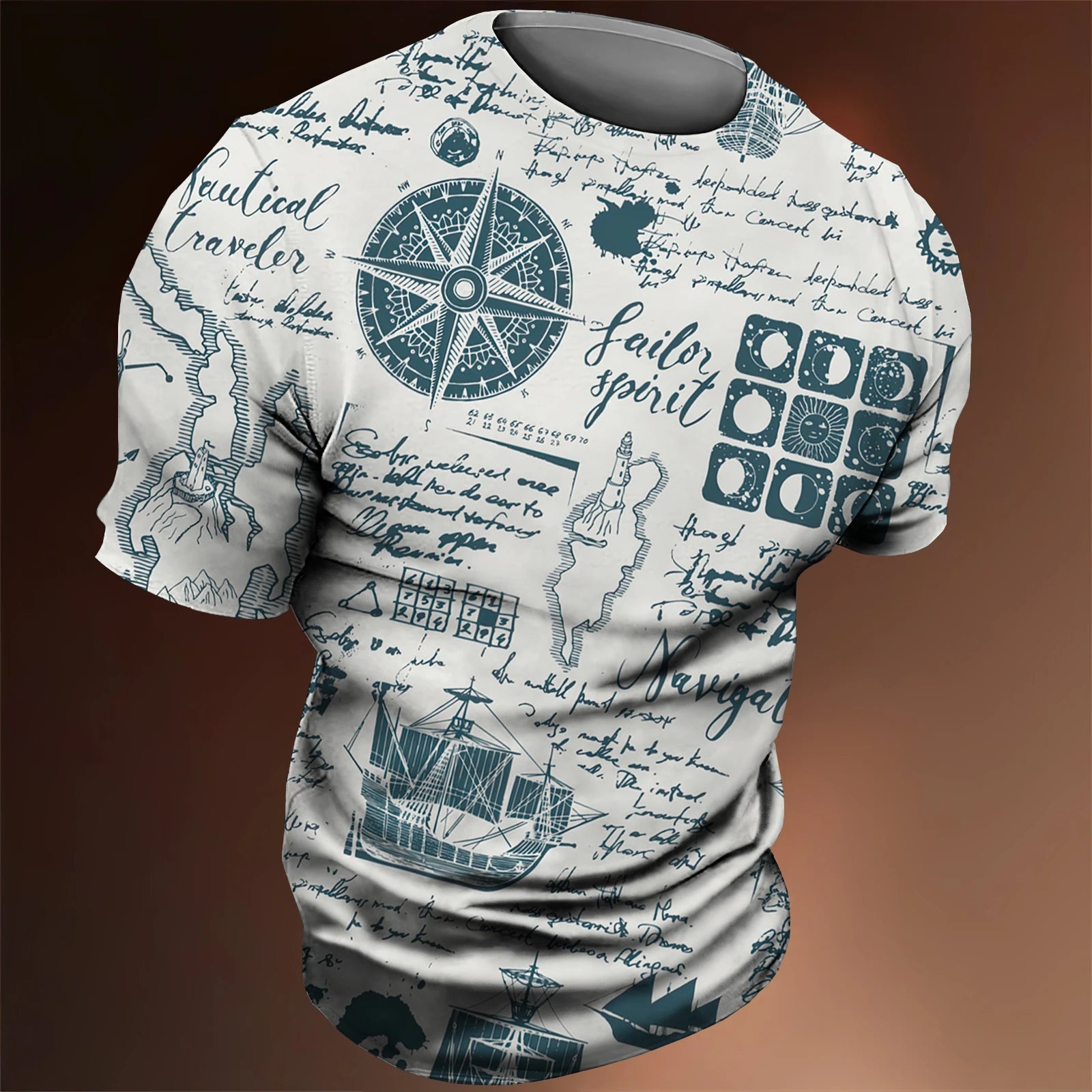 Men’s 3D Nautical Compass T-Shirt