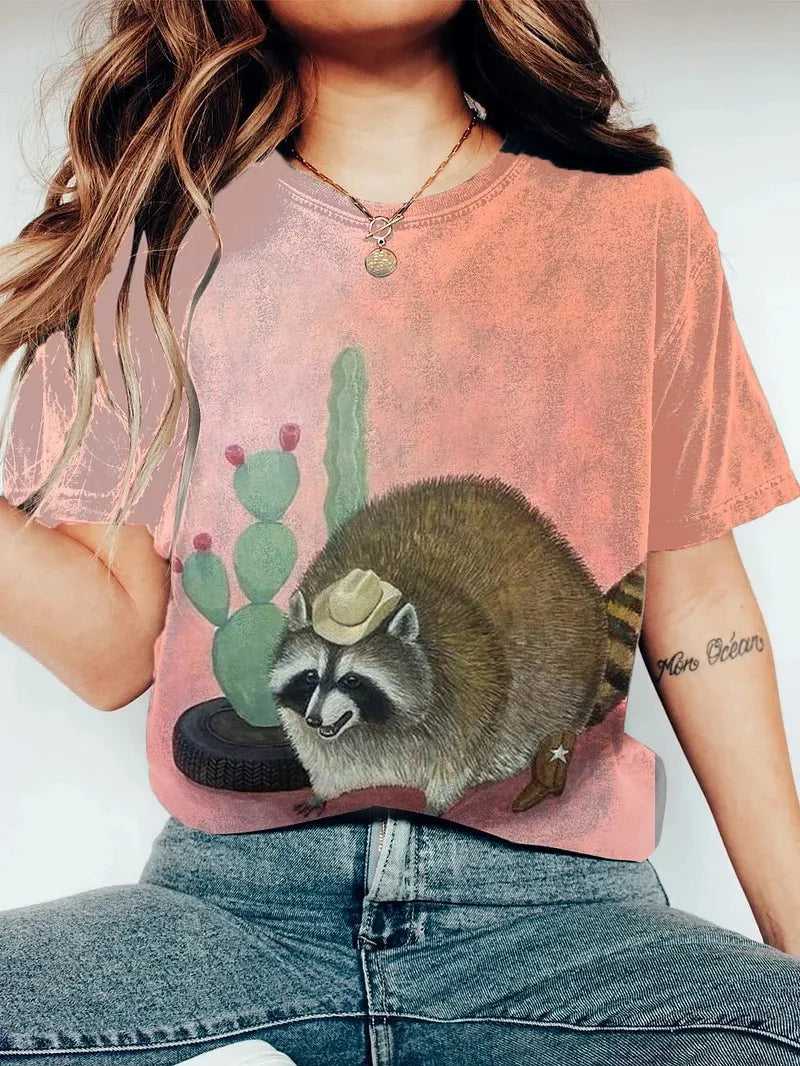 Women's Casual 3D Animal Tee