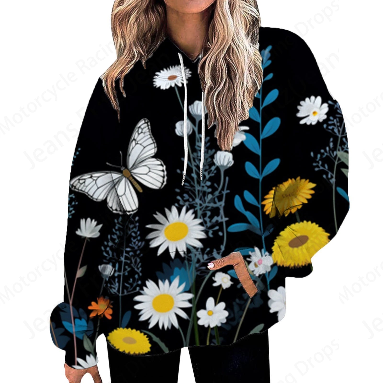Women’s 3D Floral Butterfly Hoodie