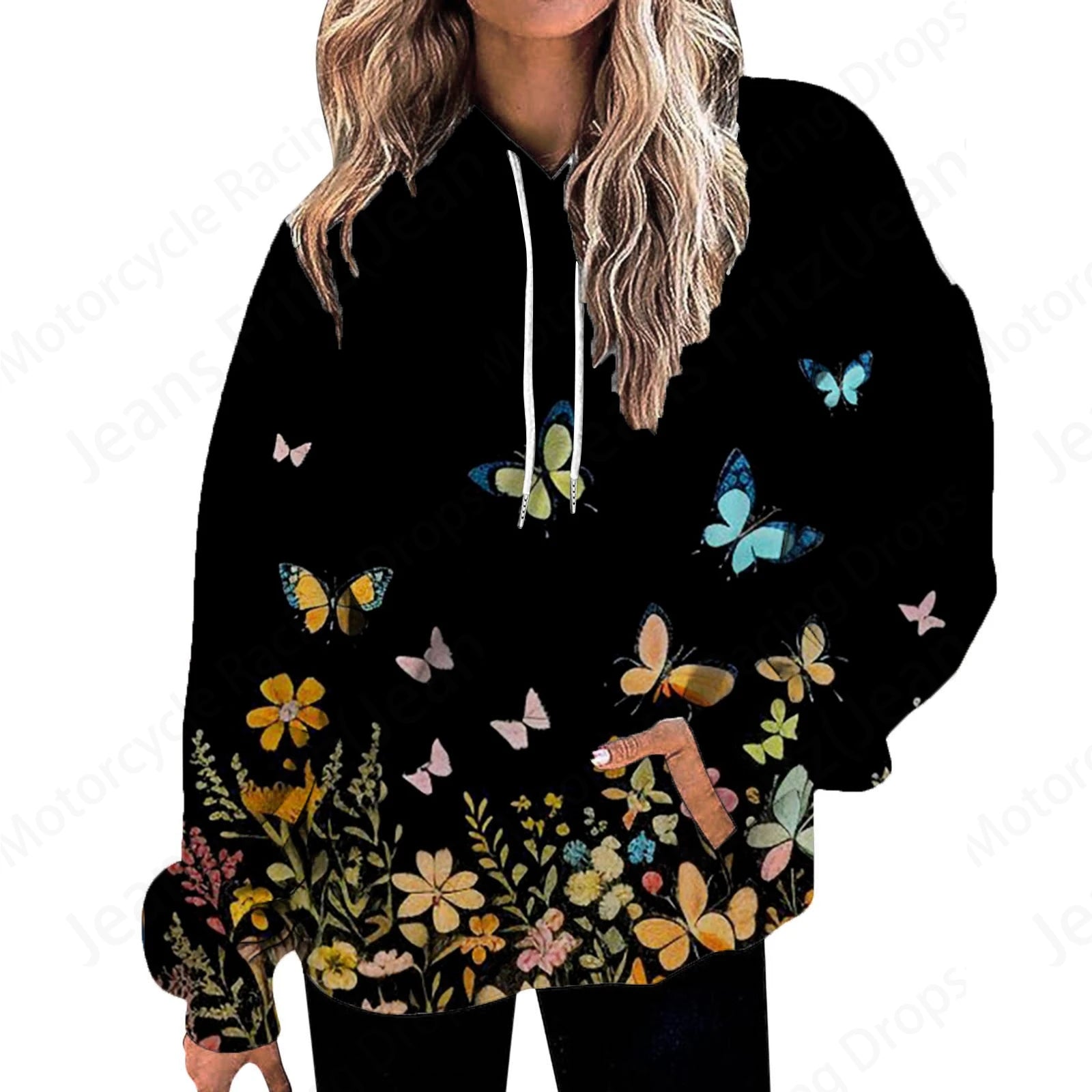 Women’s 3D Floral Butterfly Hoodie